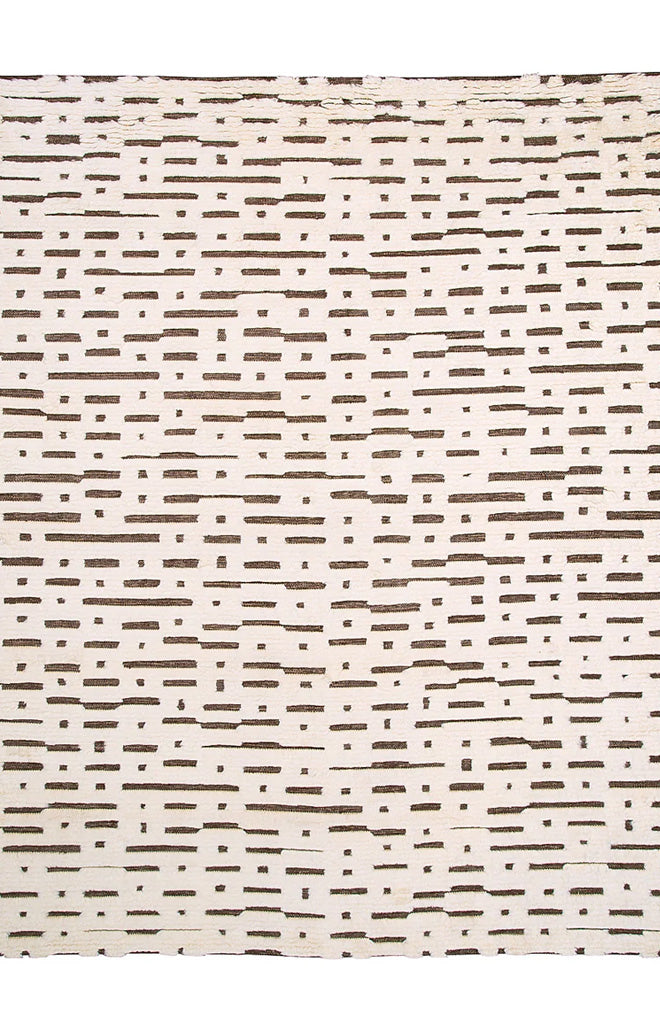 Abstract Ikat Rug in Ivory & Brown