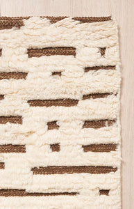 Abstract Ikat Rug in Ivory & Brown