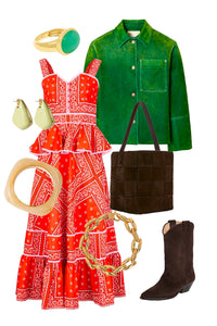 Lacey Dress in Aces Wild Red