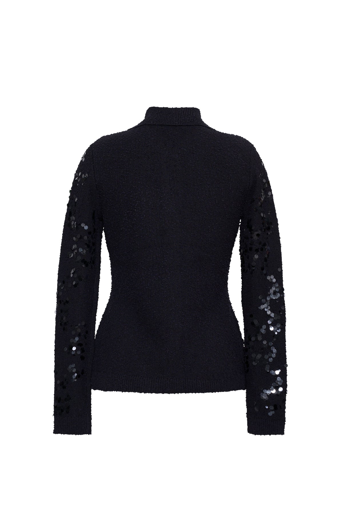 Adelaid Cardigan in Black Sequin Knit