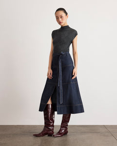Hudley Denim Skirt in Midnight Rinse