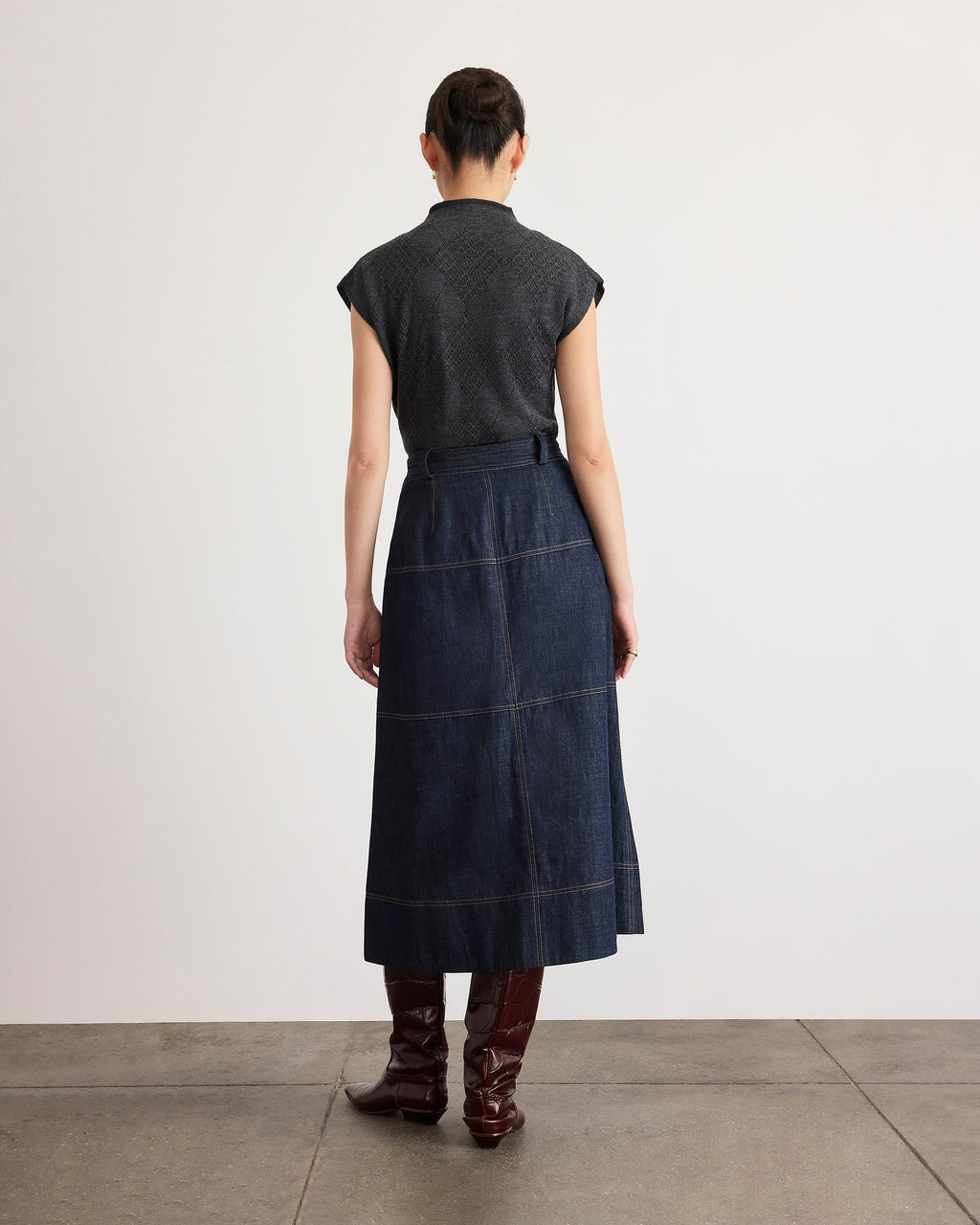 Hudley Denim Skirt in Midnight Rinse