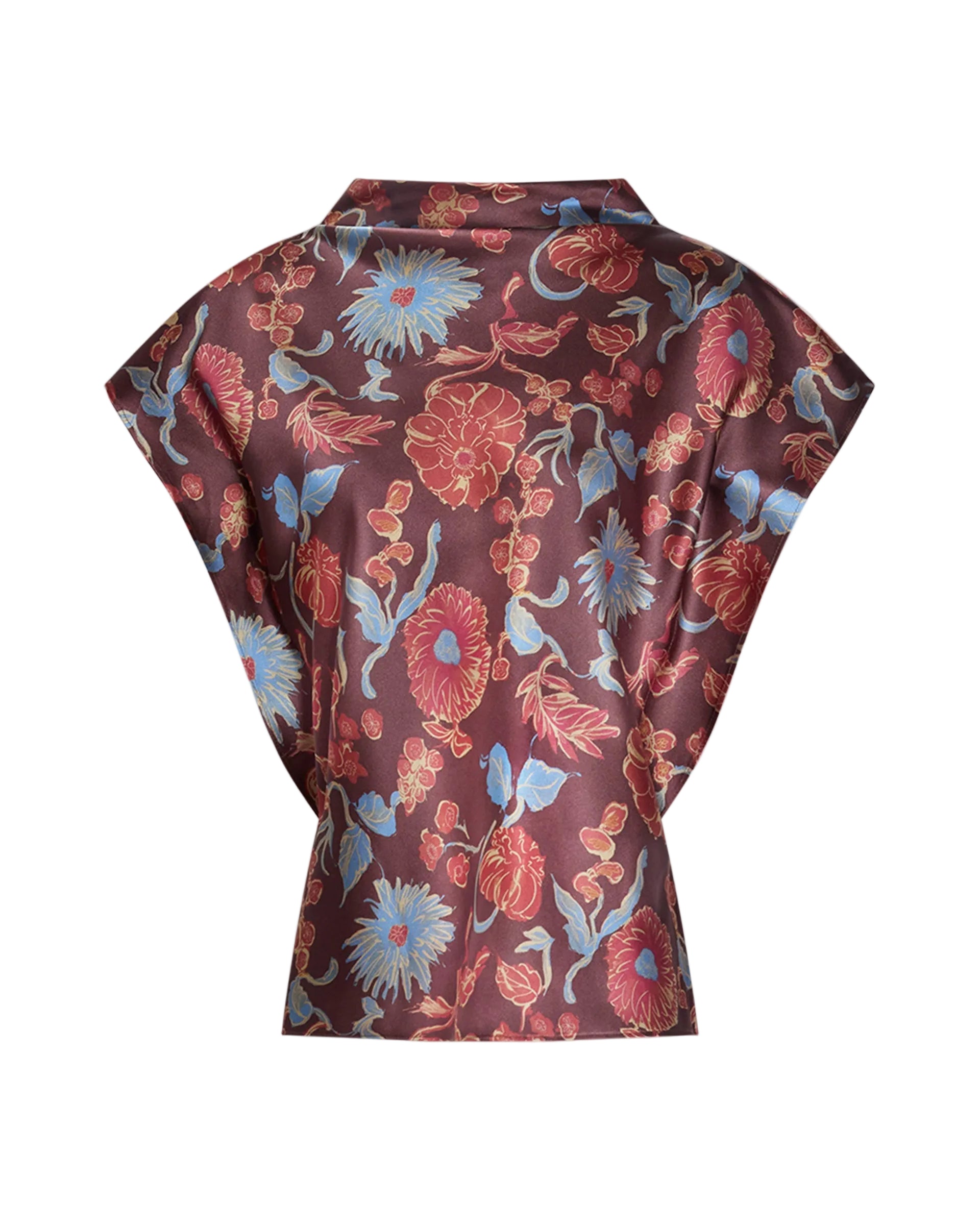 Adrien Top in Deep Redwood Floral