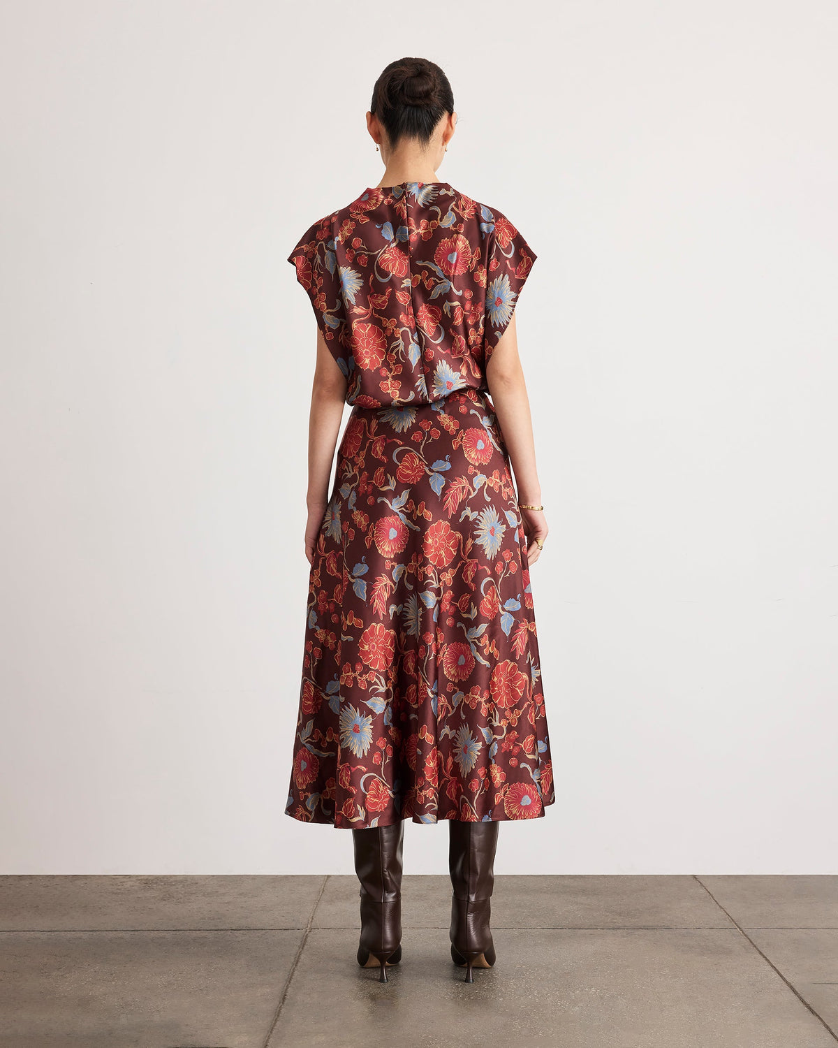 Beth Skirt in Deep Redwood Floral