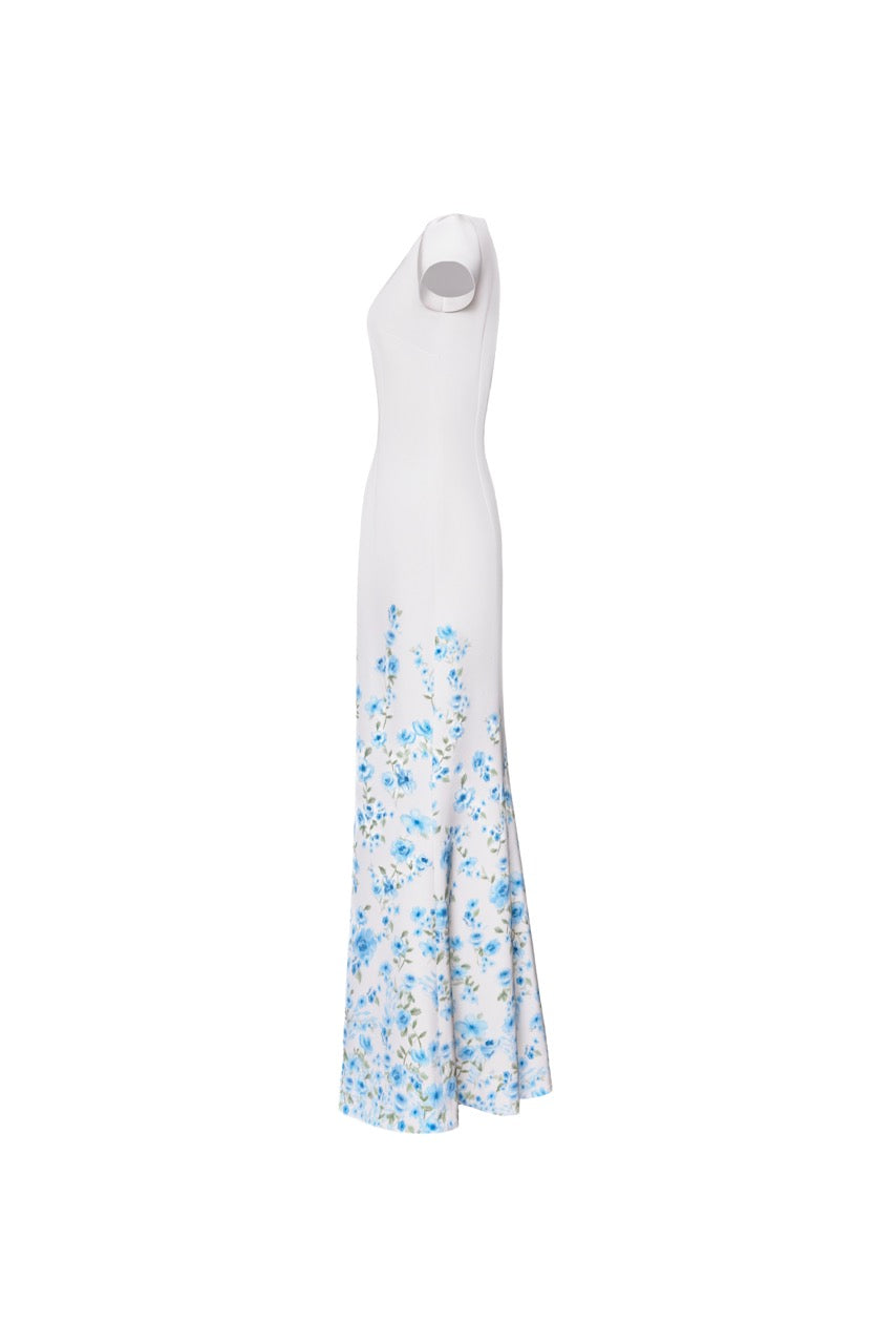 The Adrienne Gown in Blue & White