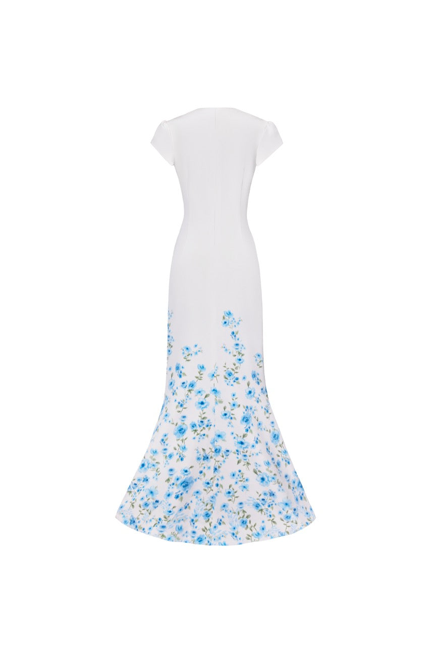 The Adrienne Gown in Blue & White