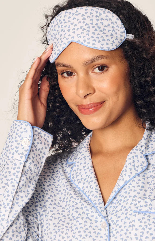 Adult’s Twill Sleep Mask in Bluehearts
