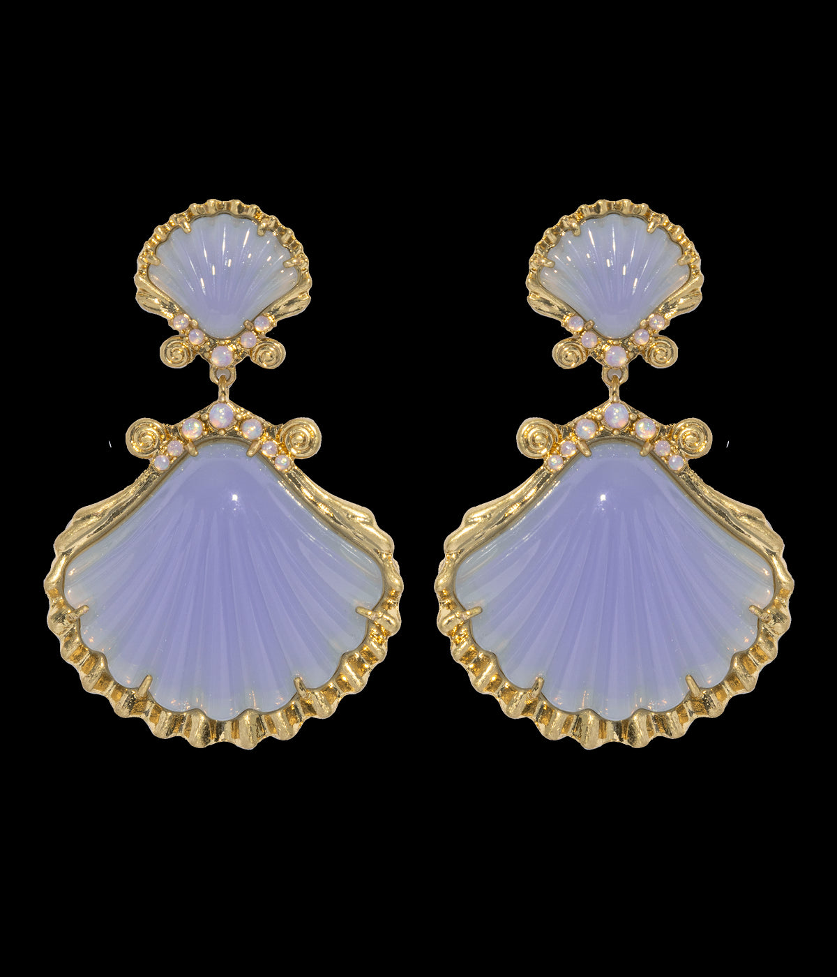 Aegean Shell Earrings in Blue