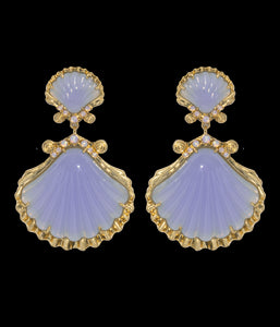 Aegean Shell Earrings in Blue