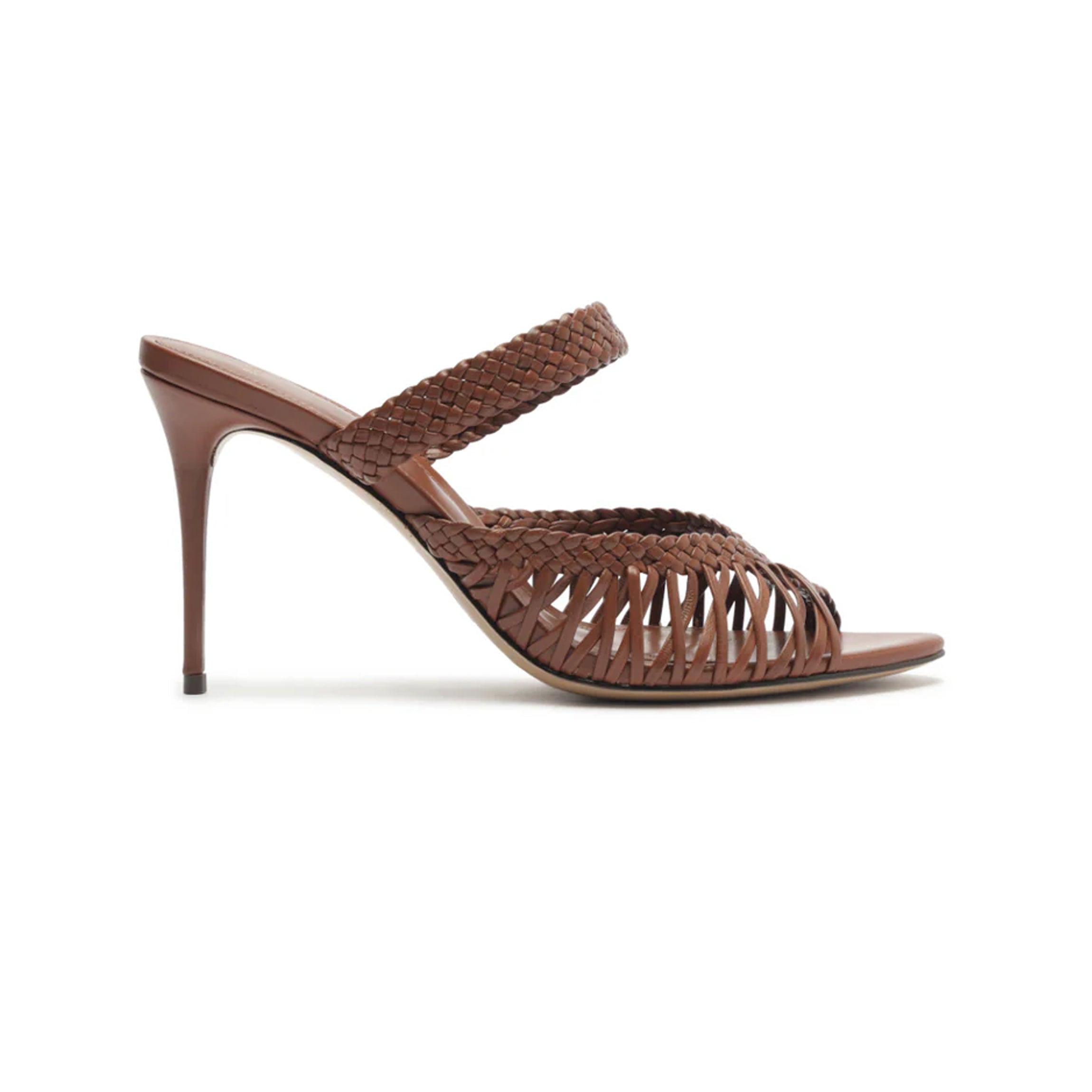 Agatha 85 Leather Sandal in Chocolate Fondue