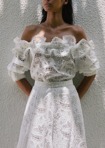 AGAVE TOP IN WHITE EYELET - No Pise La Grama Web