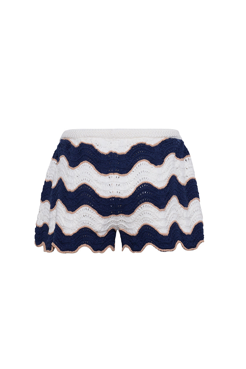 Aicha Short in Wave Stripe Crochet