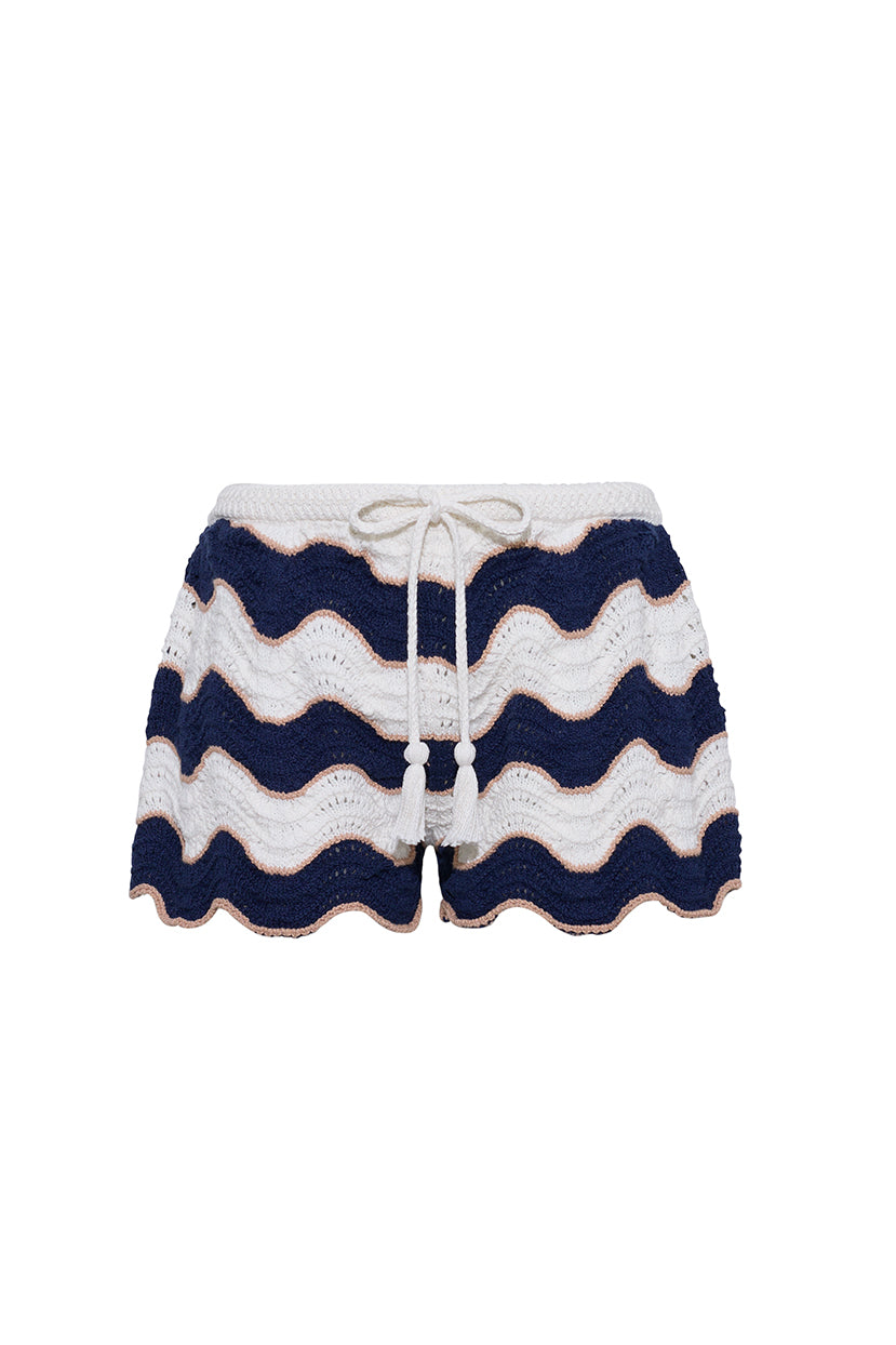 Aicha Short in Wave Stripe Crochet