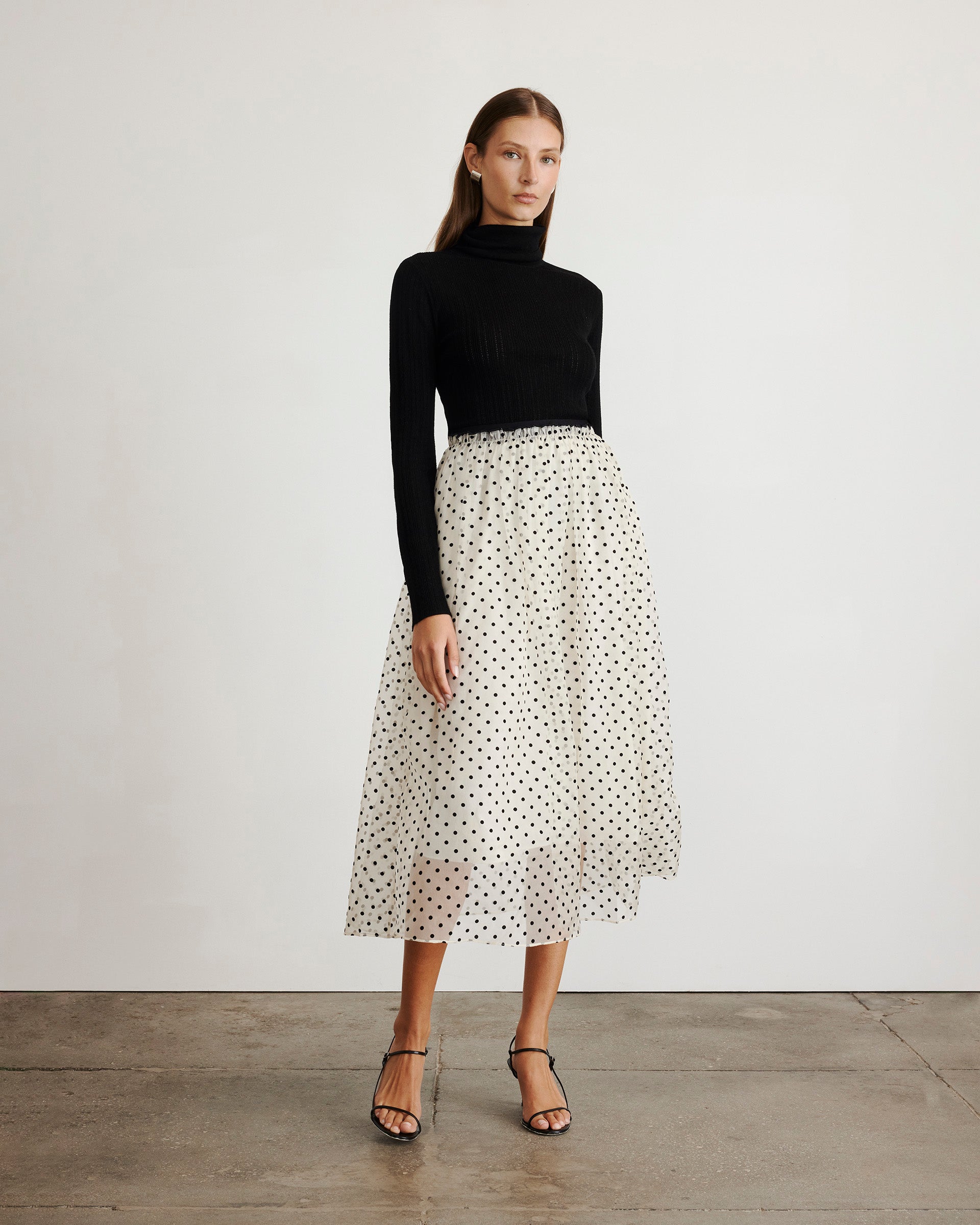 Ainsley Skirt in Cream & Black Multi