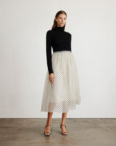 Ainsley Skirt in Cream & Black Multi