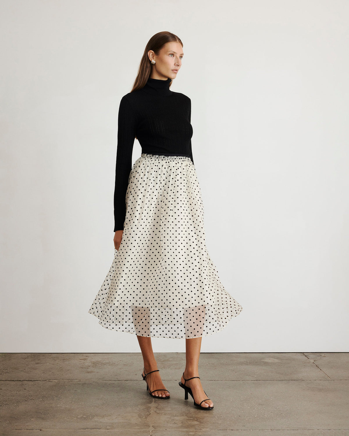 Ainsley Skirt in Cream & Black Multi