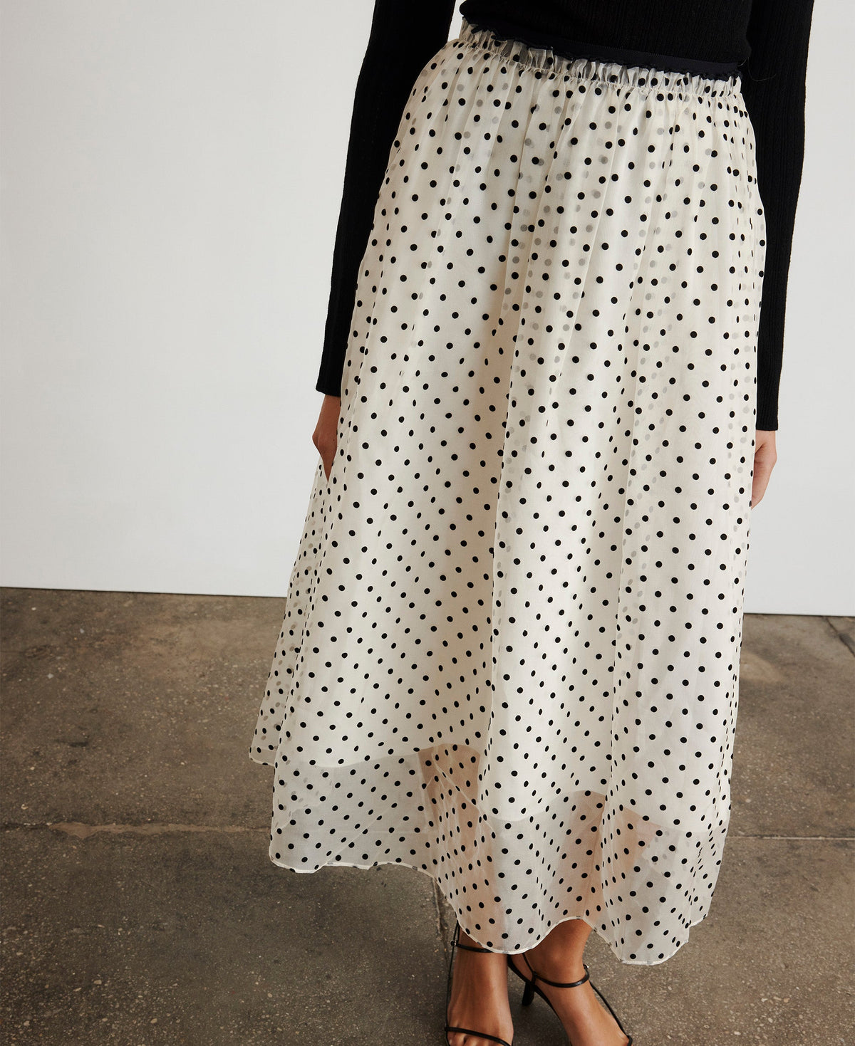 Ainsley Skirt in Cream & Black Multi
