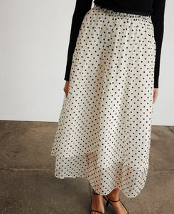 Ainsley Skirt in Cream & Black Multi