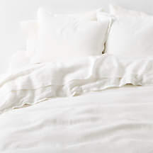 Aire Natural European Linen Crisp White Full/Queen Duvet Cover