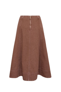 Aisha Skirt in Taupe Denim