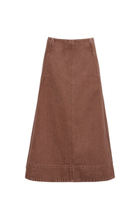 Aisha Skirt in Taupe Denim