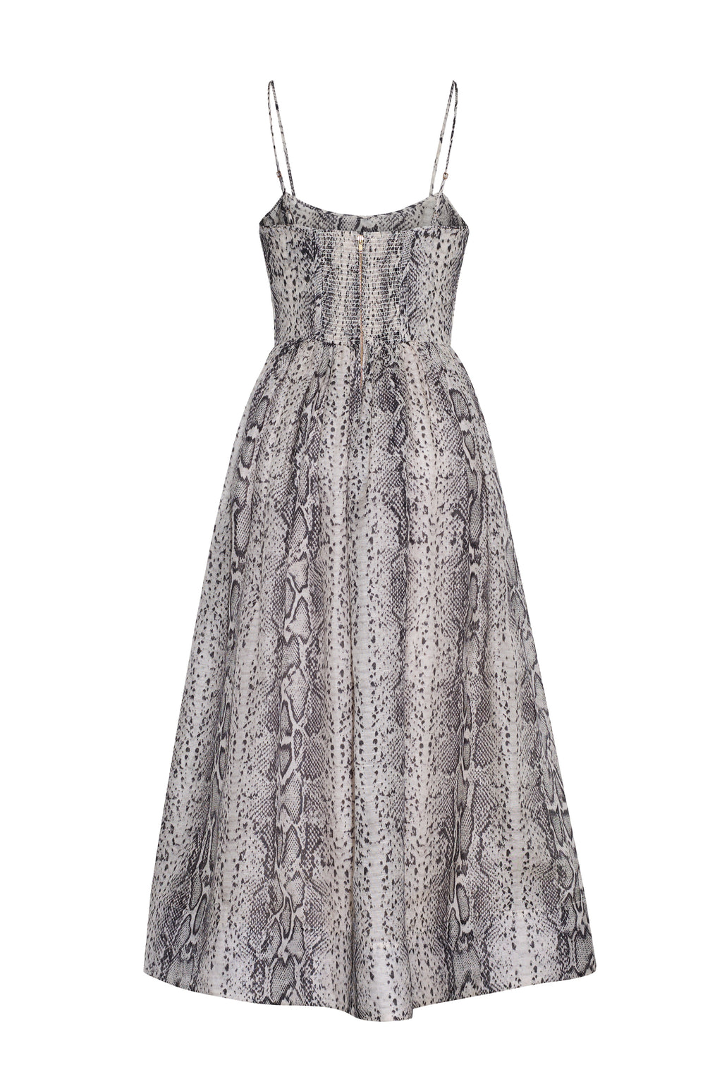 Alba Midi Dress in Classic Snake Grey