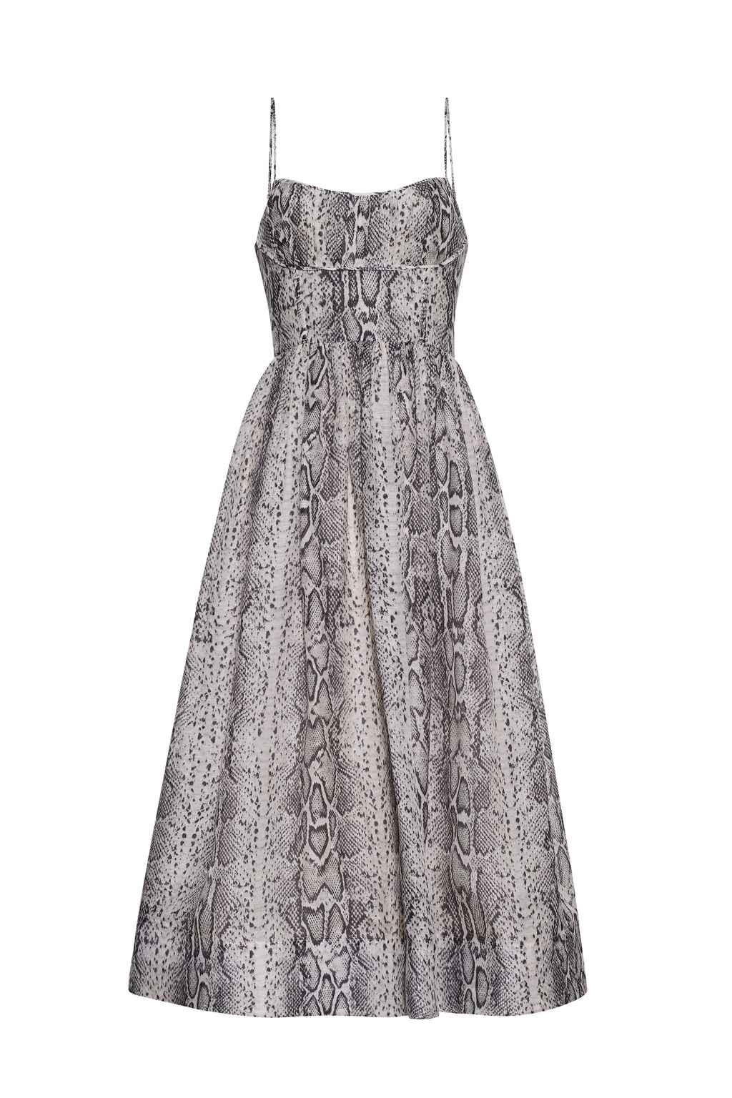 Alba Midi Dress in Classic Snake Grey