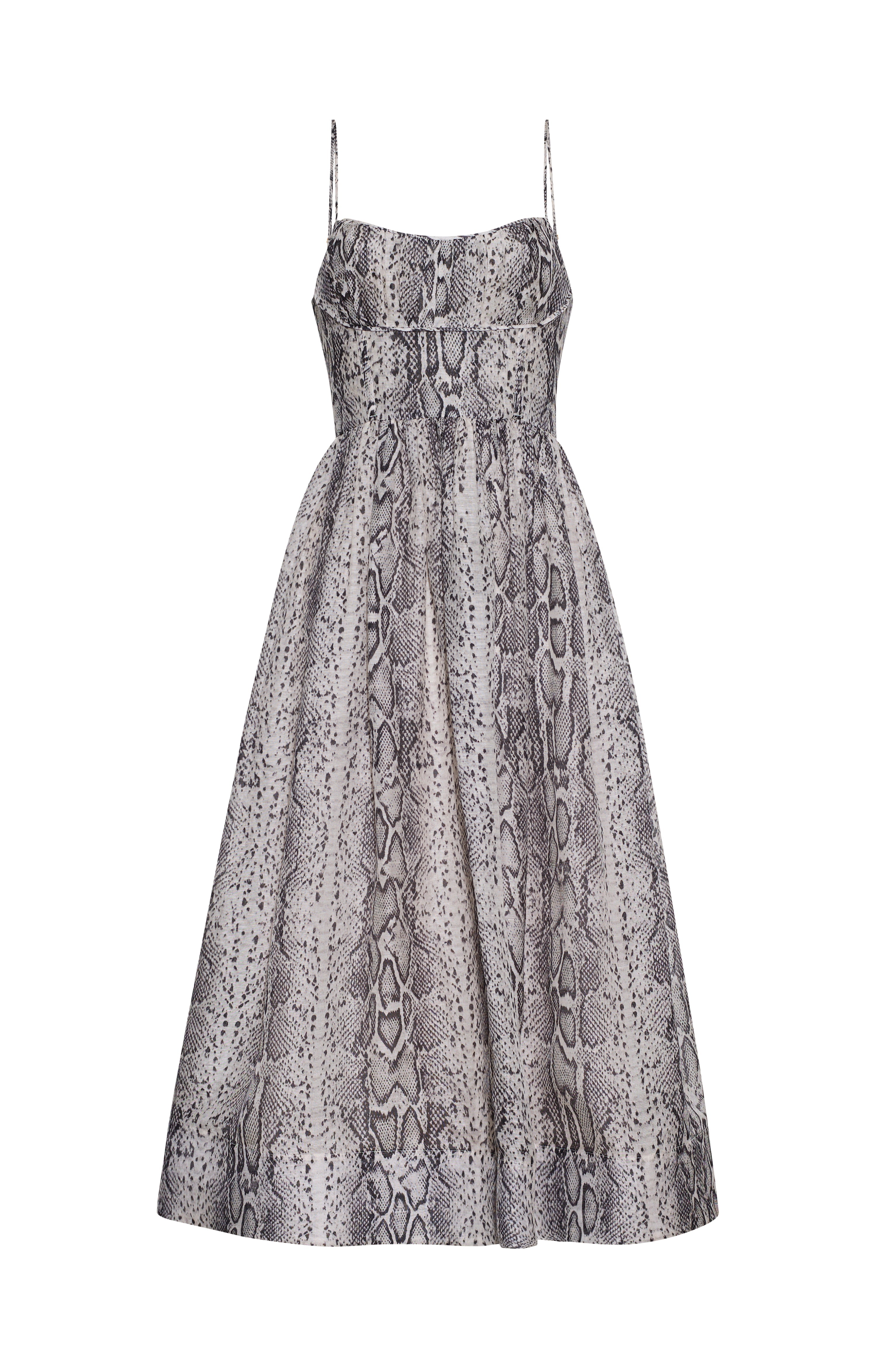 Alba Midi Dress in Classic Snake Grey