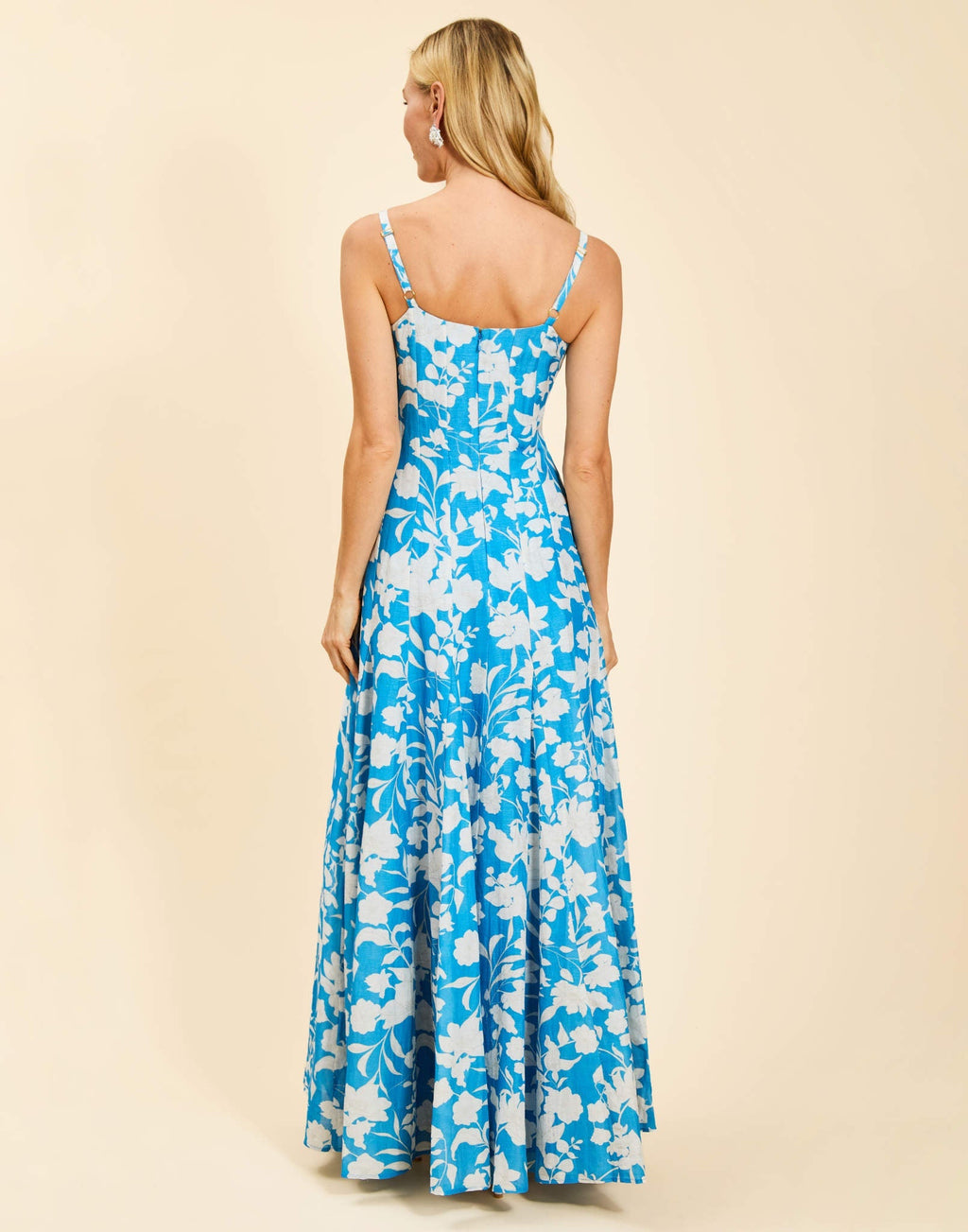 alemais blue and white dress Villa Romantica Midi Dress