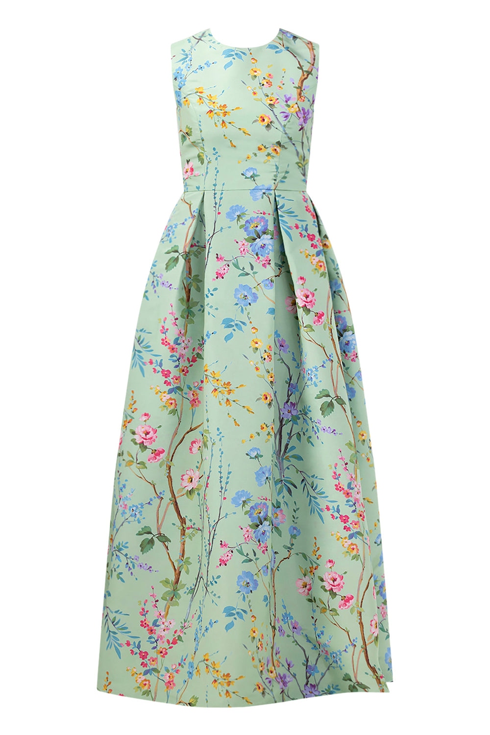 Grace Garden Reverie Silk Faille Ball Gown in Celadon Floral