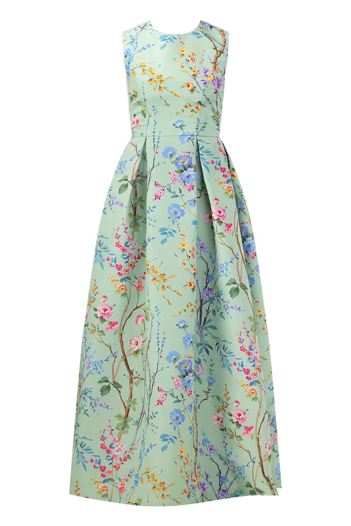 Grace Garden Reverie Silk Faille Ball Gown in Celadon Floral