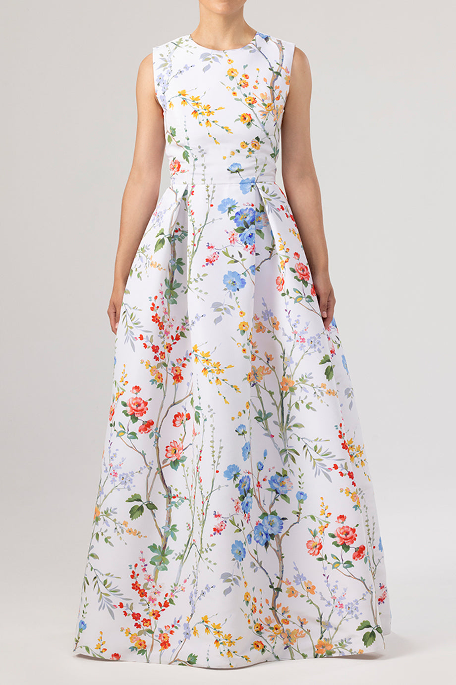Grace Garden Reverie Silk Faille Ball Gown in White Floral