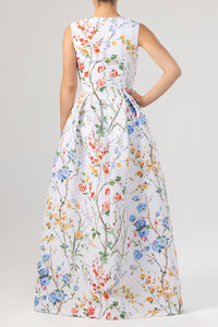 Grace Garden Reverie Silk Faille Ball Gown in White Floral