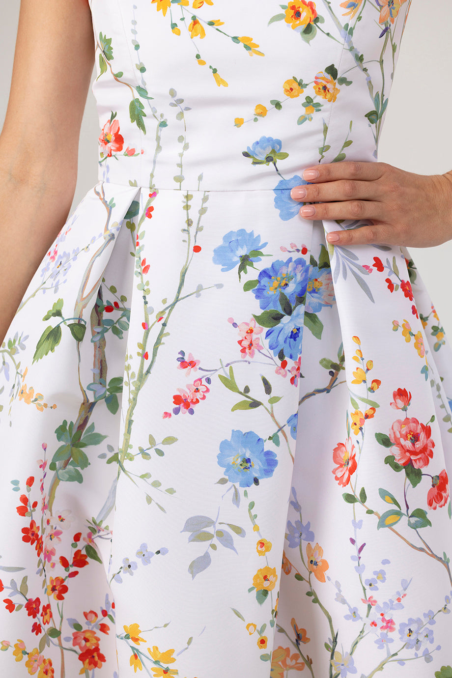 Grace Garden Reverie Silk Faille Ball Gown in White Floral