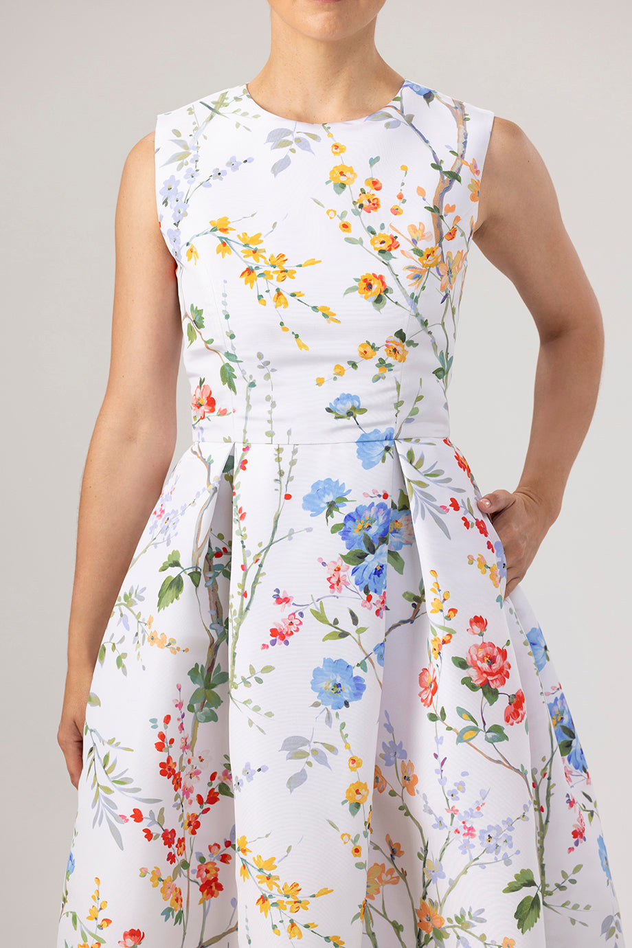 Grace Garden Reverie Silk Faille Ball Gown in White Floral