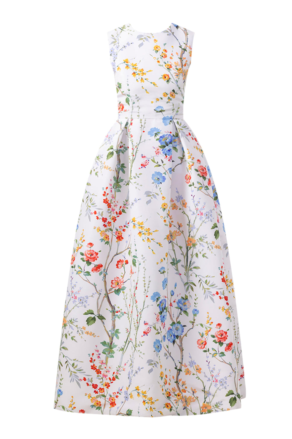 Grace Garden Reverie Silk Faille Ball Gown in White Floral
