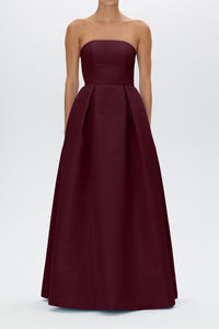 Alice Silk Faille Full Gown with Bow Belt