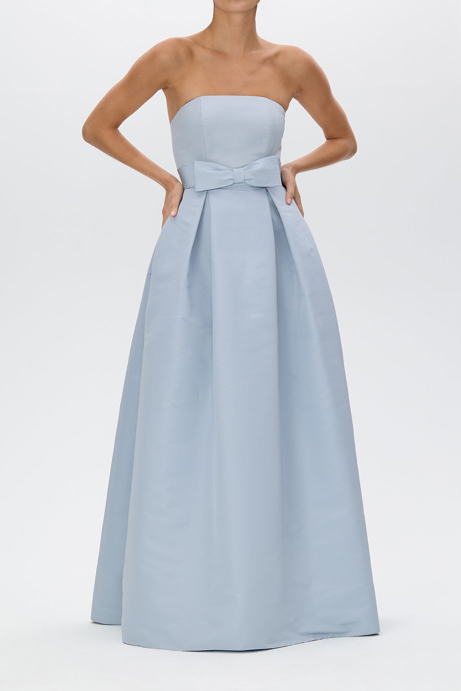 Alice Silk Faille Full Gown with Bow Belt