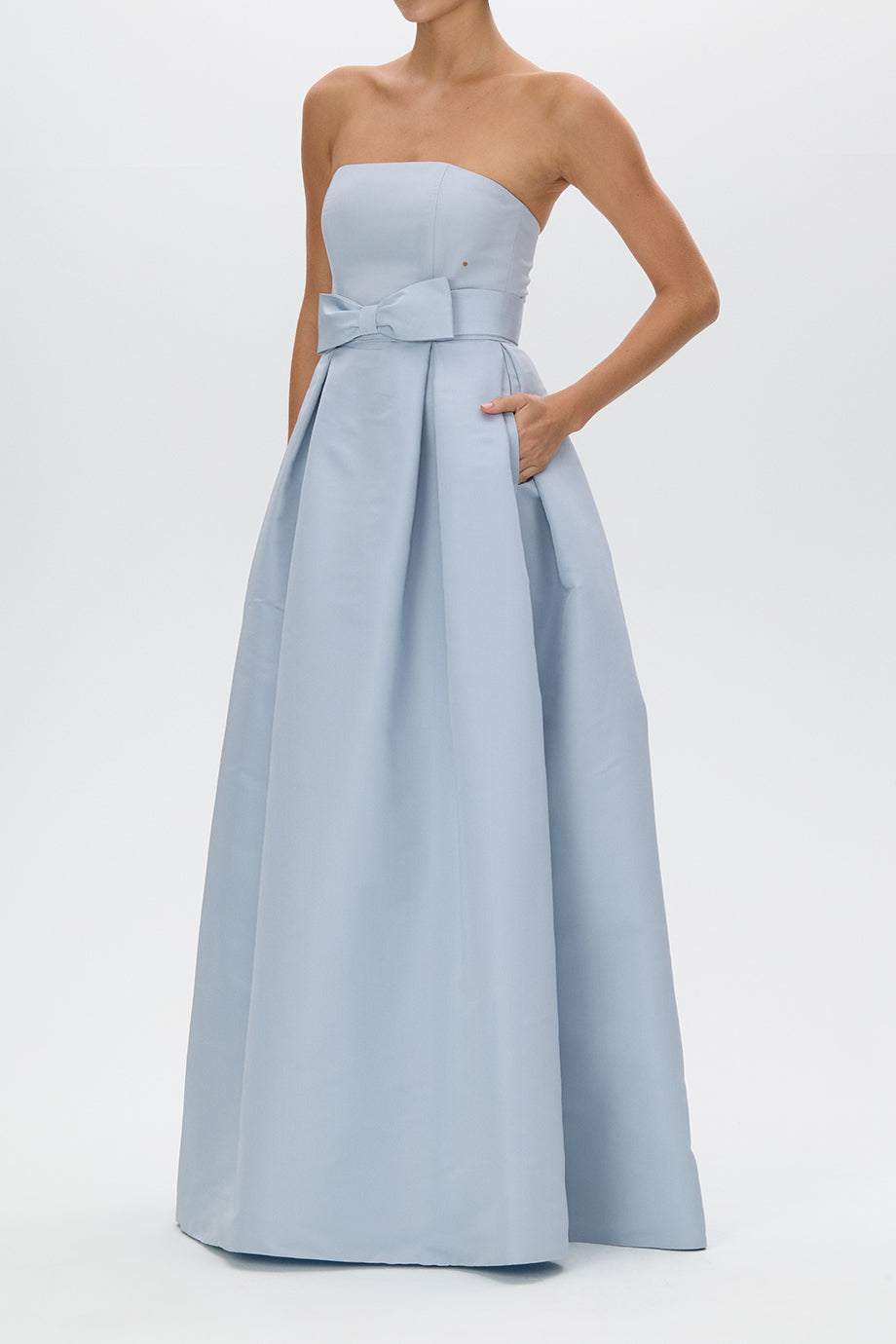 Alice Silk Faille Full Gown with Bow Belt