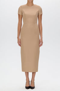 Claudia Silk Faille Midi Dress with Mid-Length Bow Convertible Skirt