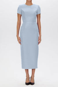 Claudia Silk Faille Midi Dress with Bow Belt