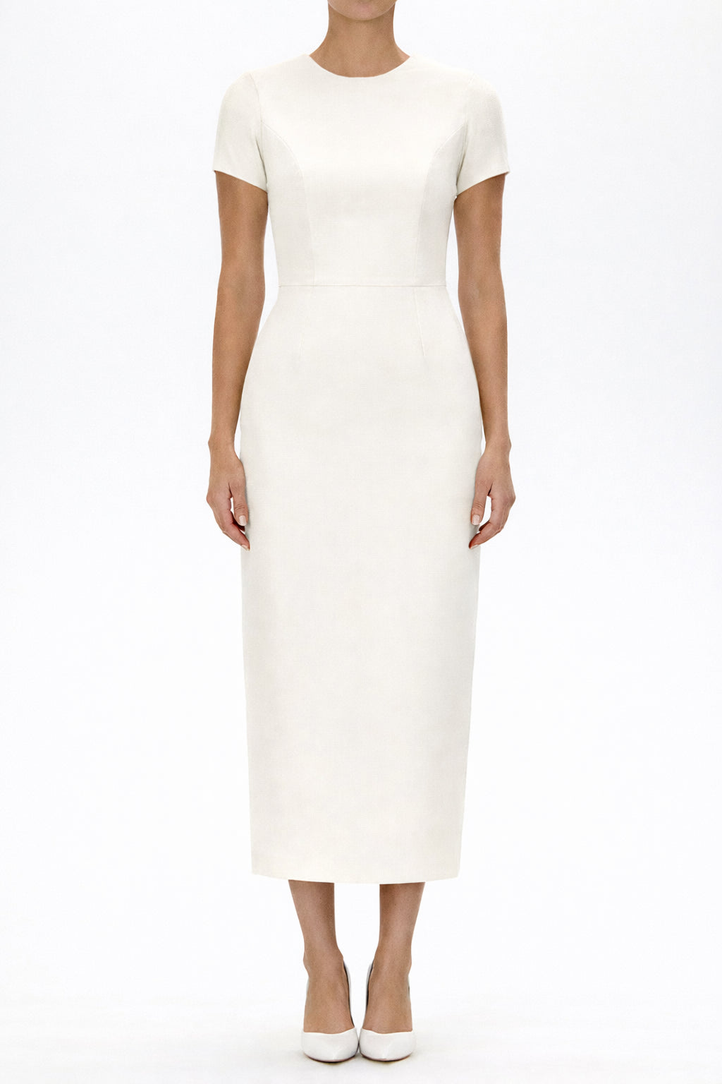 Claudia Silk Faille Midi Dress with Mid-Length Bow Convertible Skirt