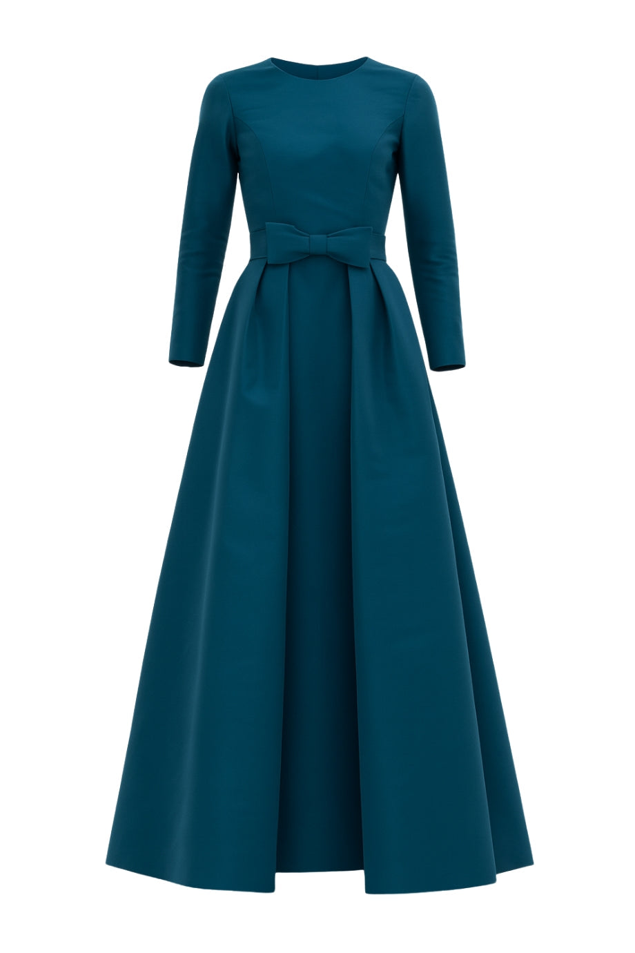 Cristina Silk Faille Column Gown with Bow Convertible Skirt