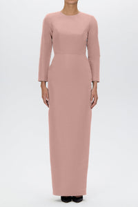 Cristina Silk Faille Column Gown with Bow Convertible Skirt