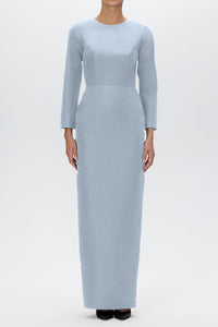 Cristina Silk Faille Column Gown with Bow Belt