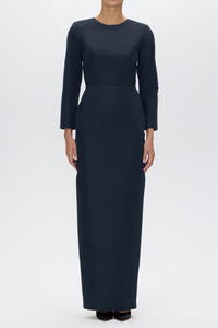 Cristina Silk Faille Column Gown with Bow Convertible Skirt