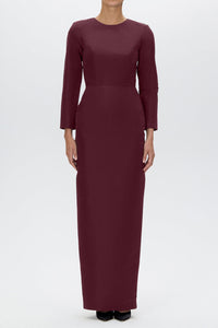 Cristina Silk Faille Column Gown with Bow Convertible Skirt