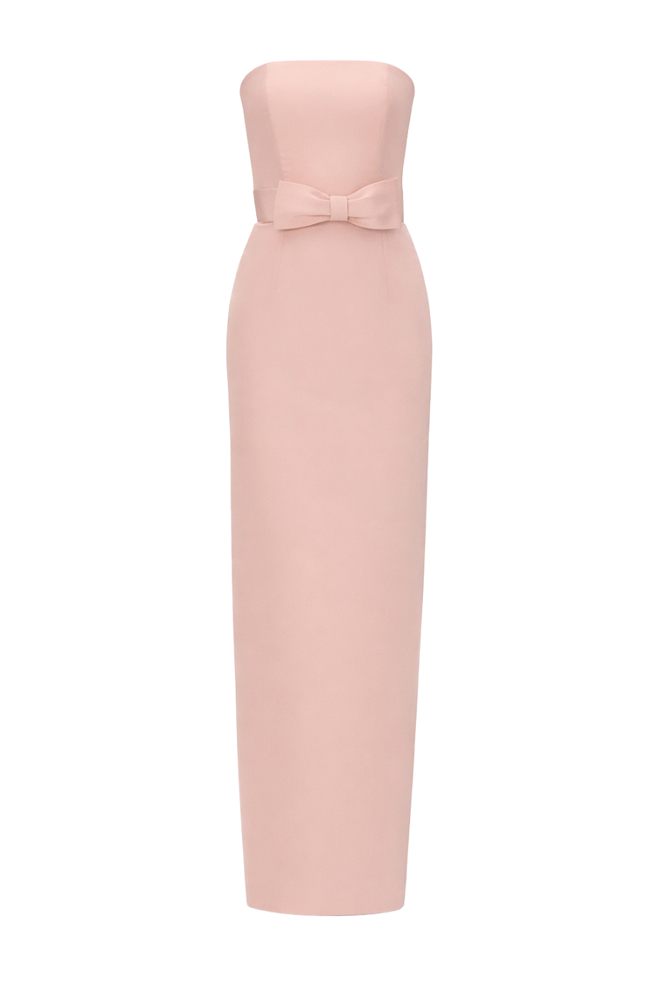 Elizabeth Silk Faille Column Gown with Bow Belt
