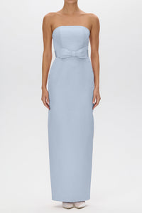 Elizabeth Silk Faille Column Gown with Bow Belt