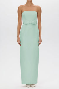 Elizabeth Silk Faille Column Gown with Bow Belt